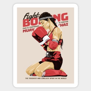 Classic Muay Thai Boxing Girl Fight Sticker